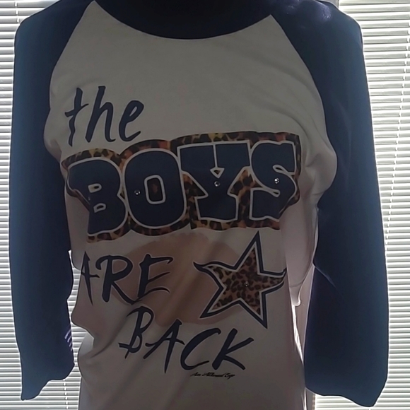 Giddy up Glamour Tops - Cowboys baseball tee Medium